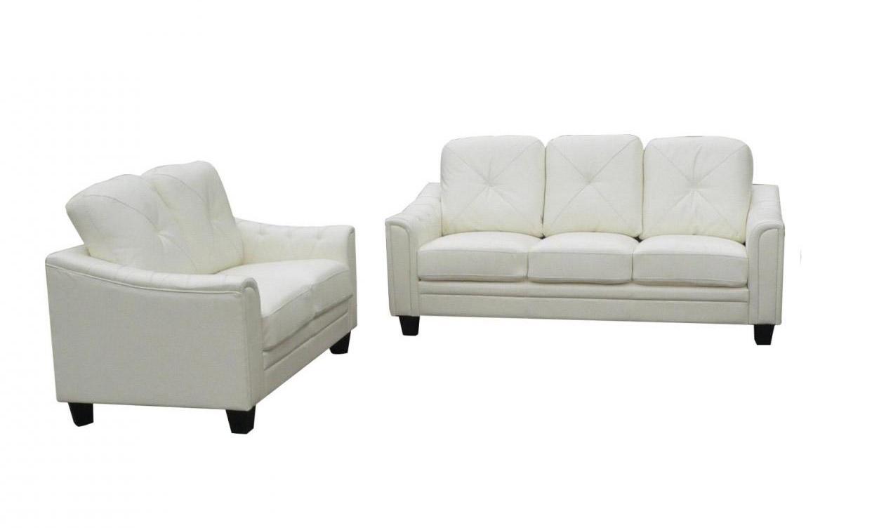 

    
MYCO Furniture Walden Modern White Bonded Leather Living Room Sofa Set 2 Pcs

