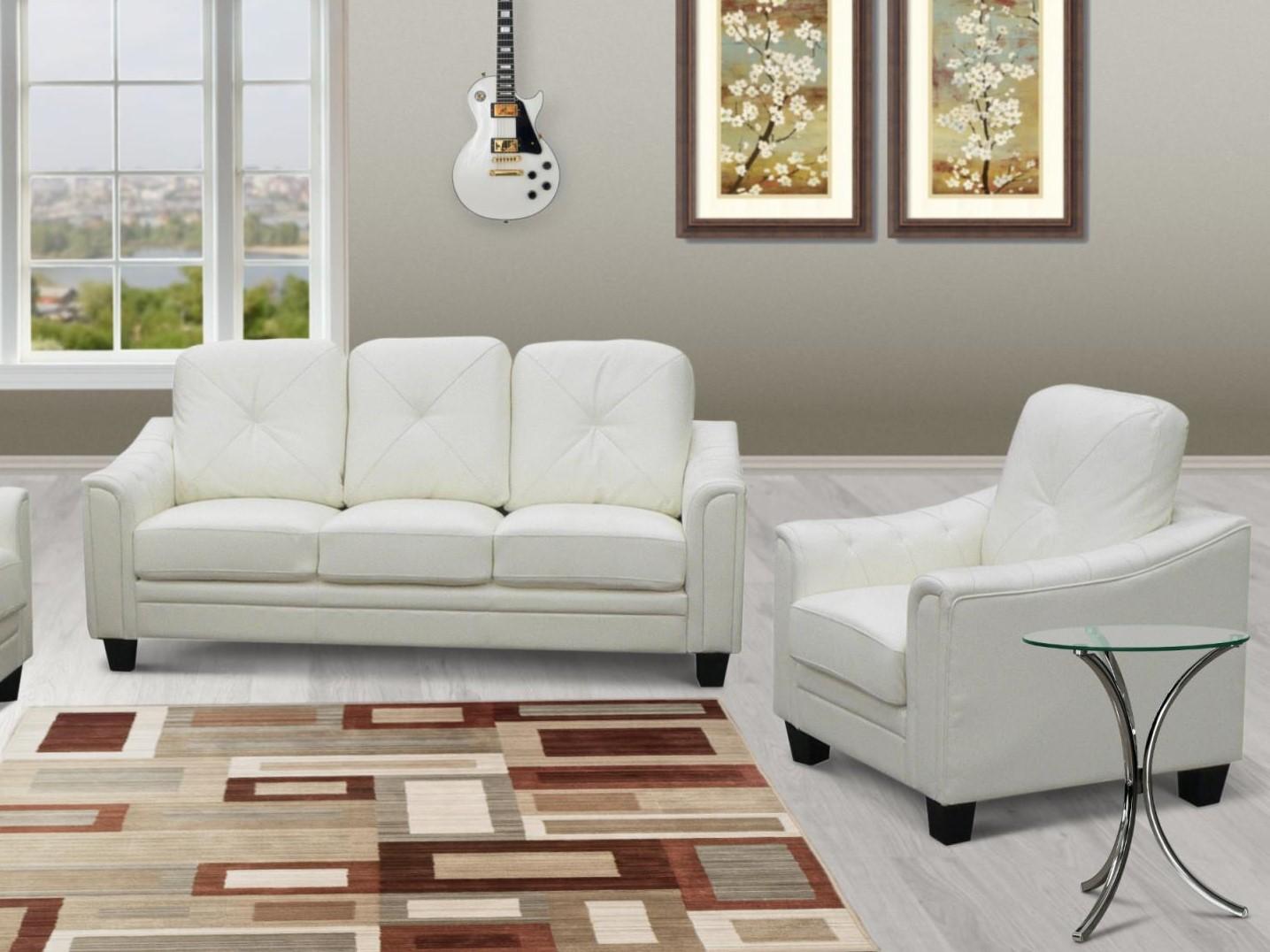 

    
MYCO Furniture Walden Sofa Loveseat and Chair Set White 7606-WH-Set-3
