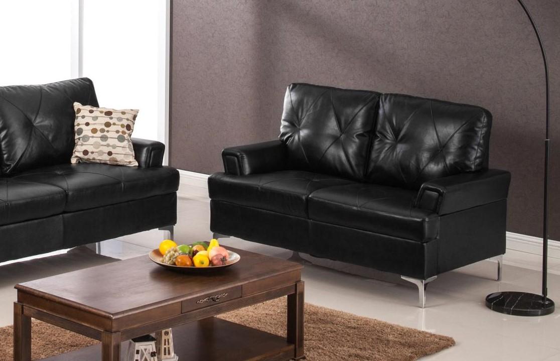 

    
MYCO Furniture Walker Sofa Loveseat Black 7605-BK-Set-2
