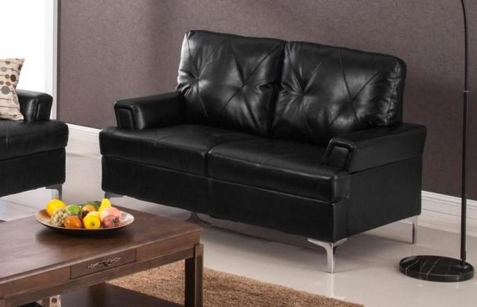 

    
MYCO Furniture Walker Modern Black Bonded Leather Living Room Sofa
