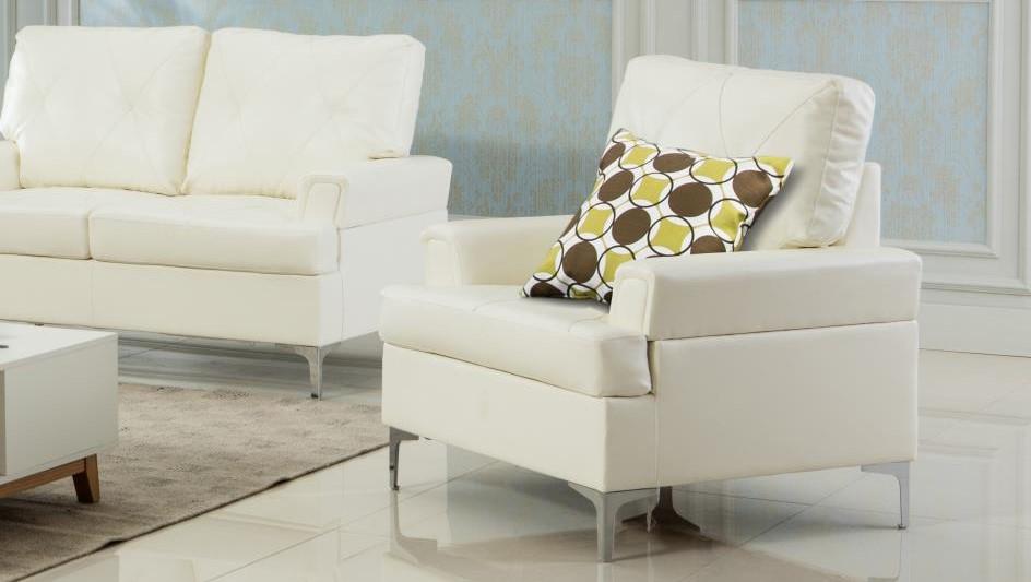 

                    
MYCO Furniture Walker Sofa Loveseat and Chair Set White Bonded Leather Purchase 
