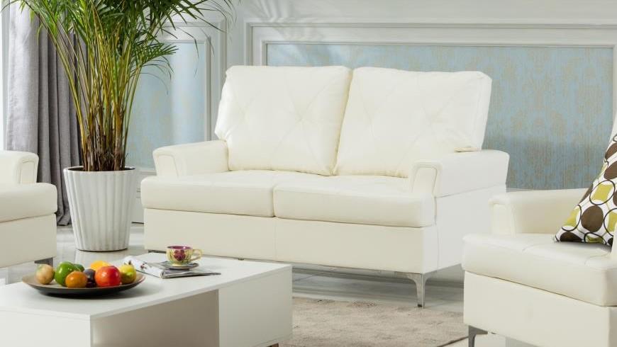

    
MYCO Furniture Walker Sofa Loveseat and Chair Set White 7605-WH-Set-3
