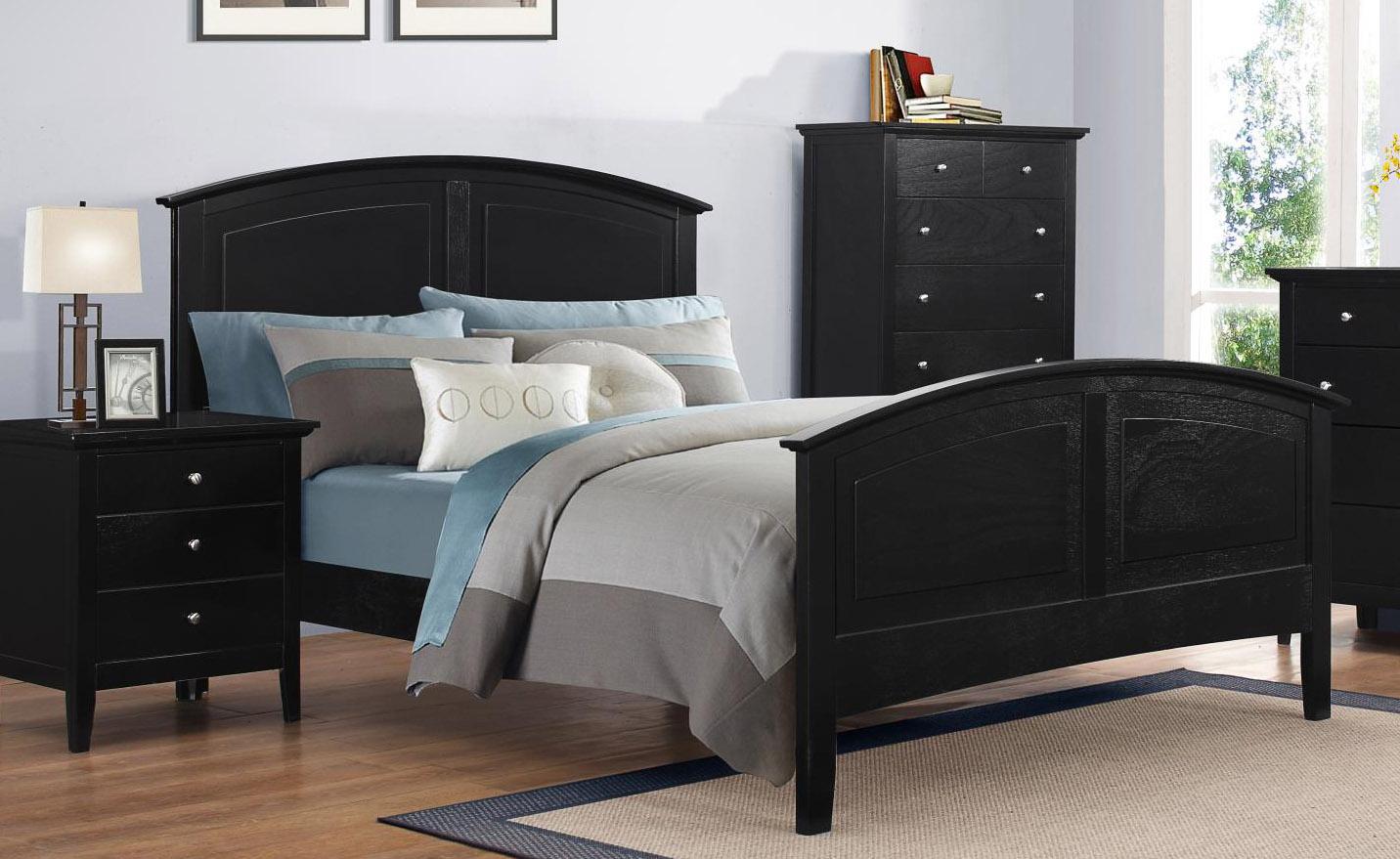 

    
MYCO Furniture WH901Q Whistler Black Finish Solid Hardwoods Queen Bed Set 5Pcs Classic
