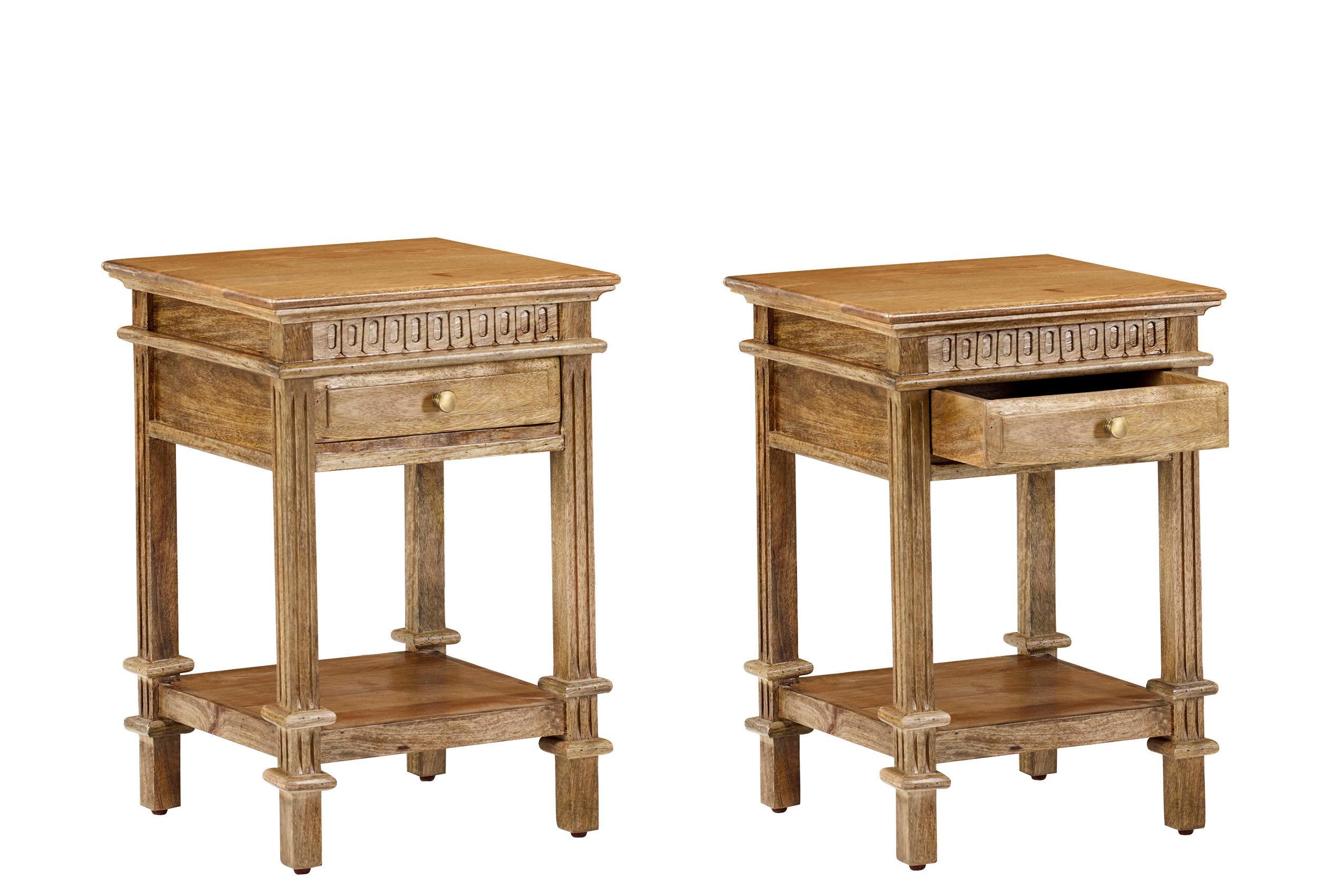 Classic, Traditional Side Table Set GP-6215-Set GP-6215-Set-2 in Natural 