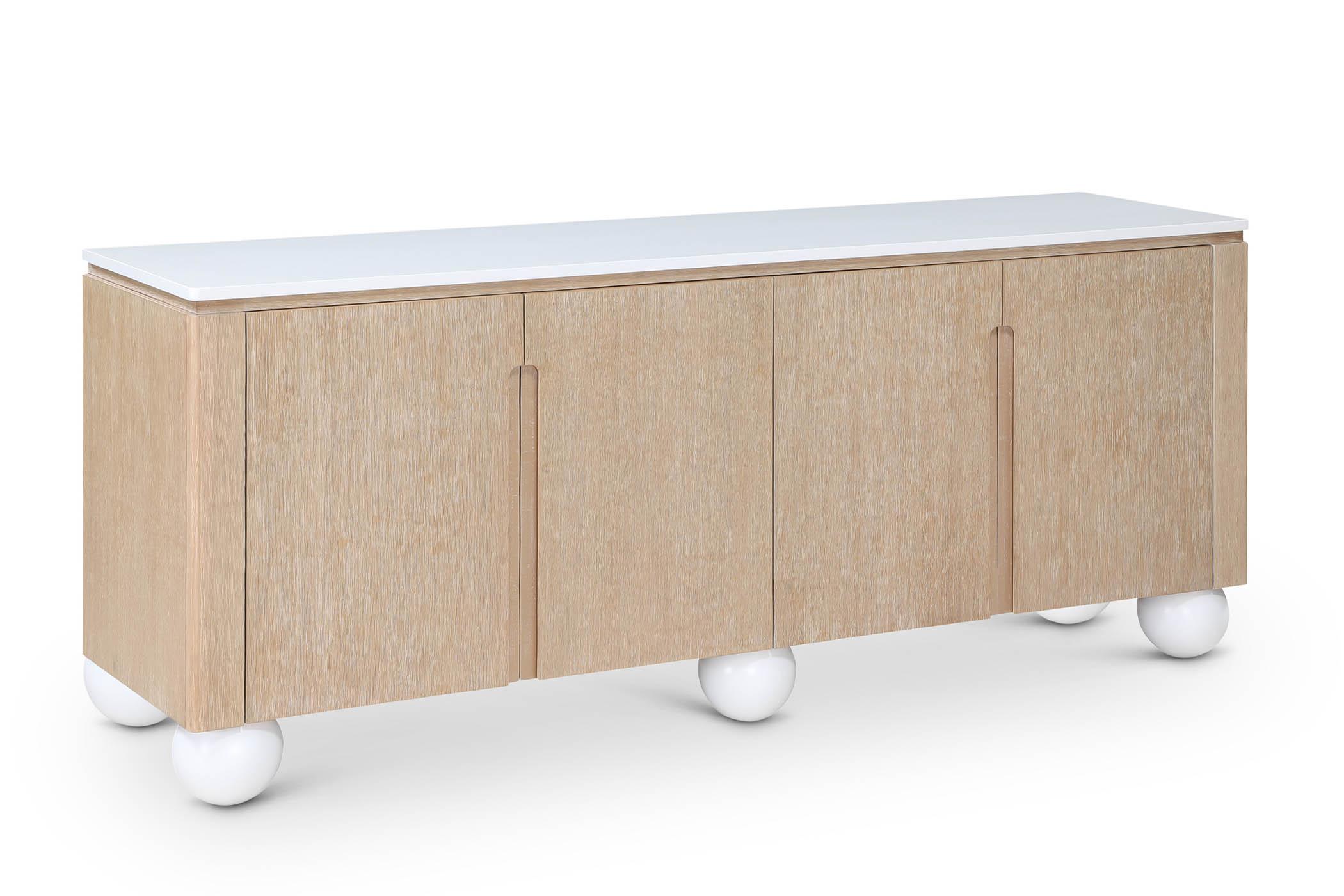 Contemporary, Modern Sideboard 77022Natural 77022Natural in Natural, White 