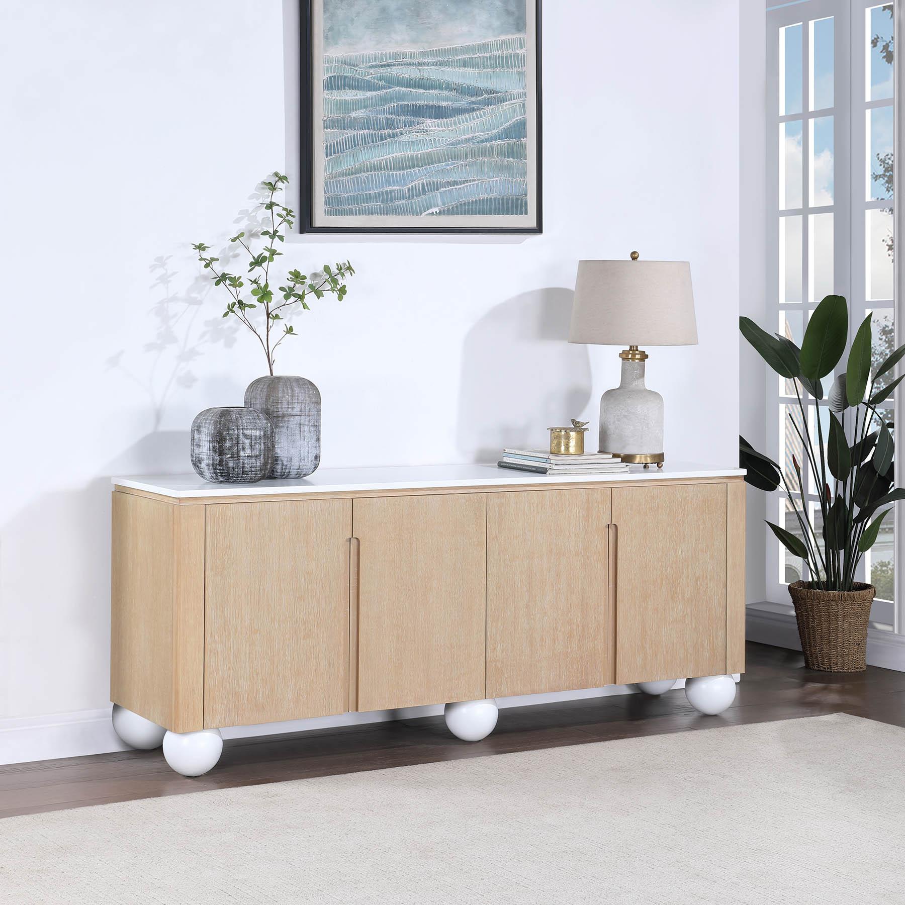 

    
Natural Oak/White Sideboard CARDIFF 77022Natural Meridian Modern Contemporary
