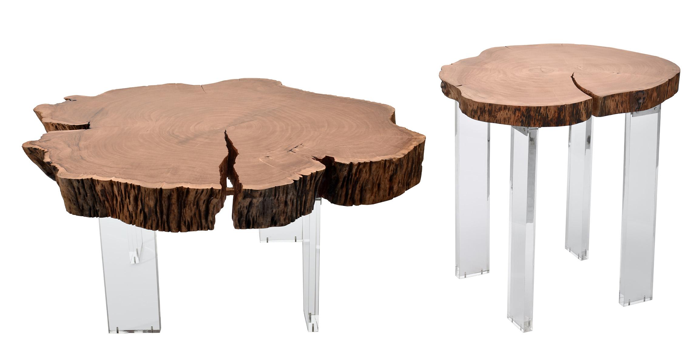 

    
Natural Wood & Acrylic Coffee Table Set 2Pcs WOODLAND 258-CT Meridian Modern

