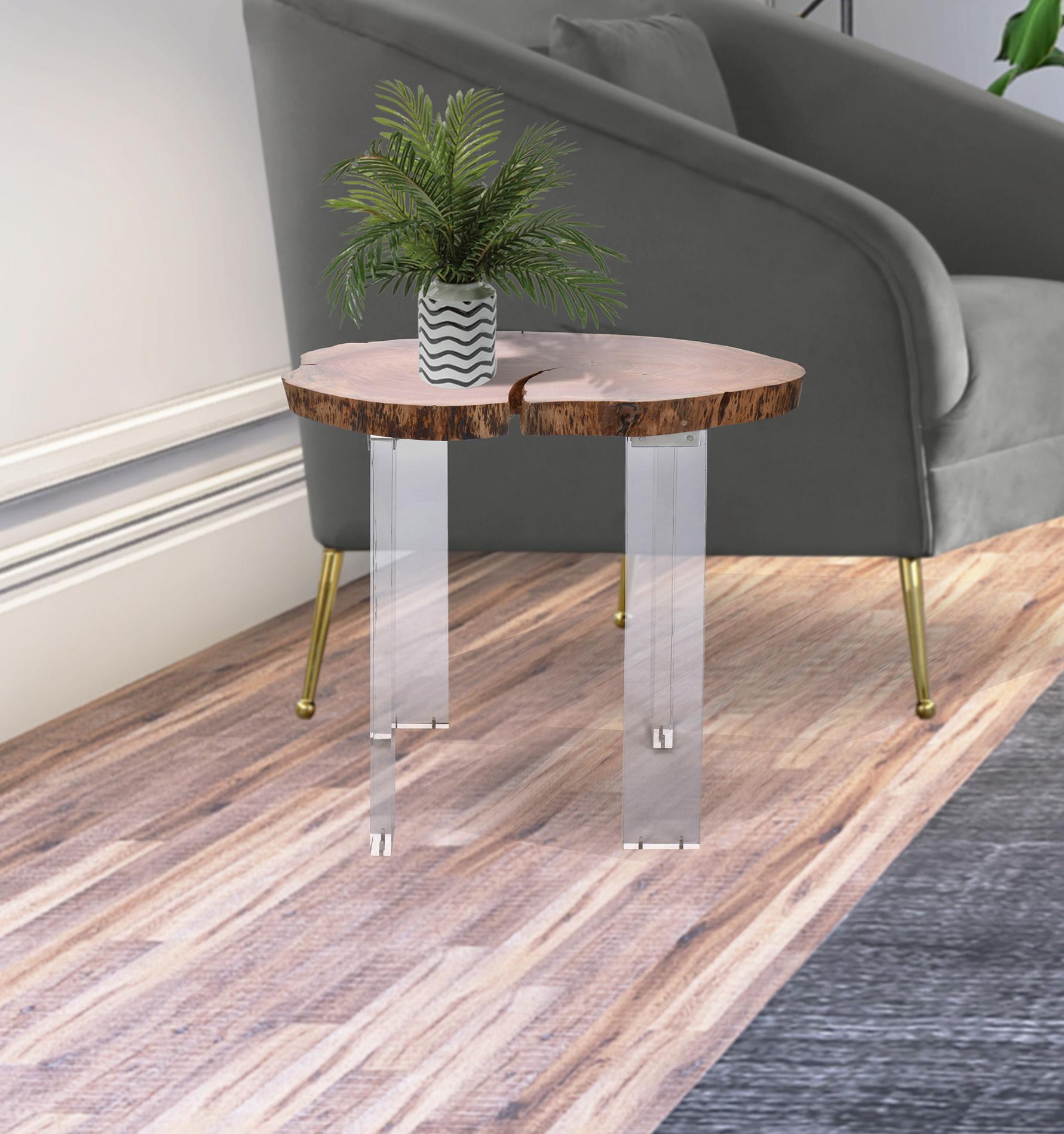 

    
Natural Wood & Acrylic End Table Set 2Pcs WOODLAND 258 Meridian Modern
