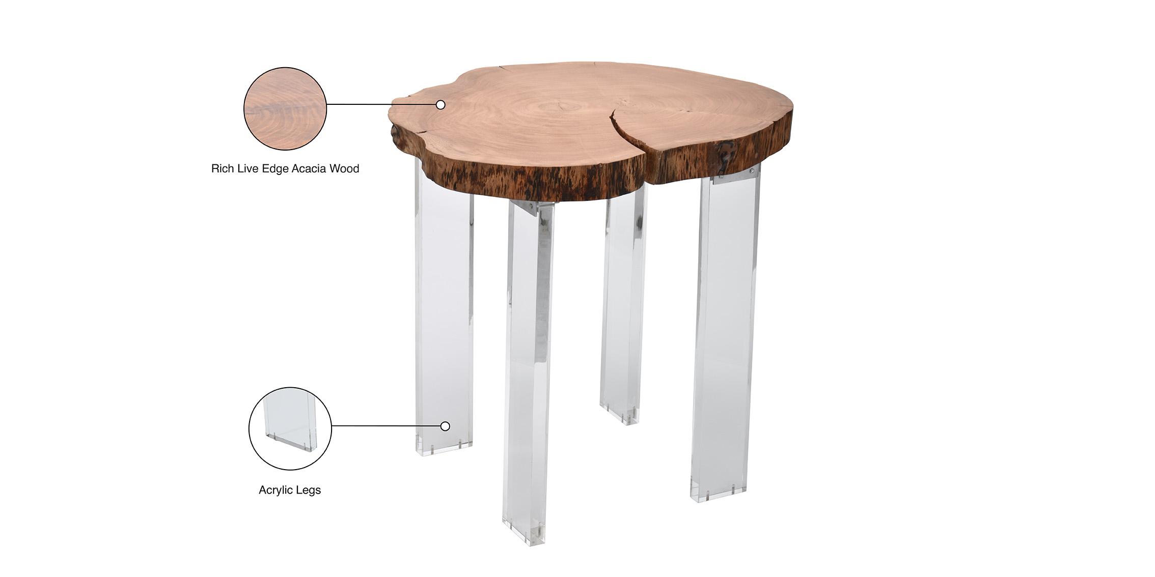 

    
258-ET-Set-2 Natural Wood & Acrylic End Table Set 2Pcs WOODLAND 258 Meridian Modern
