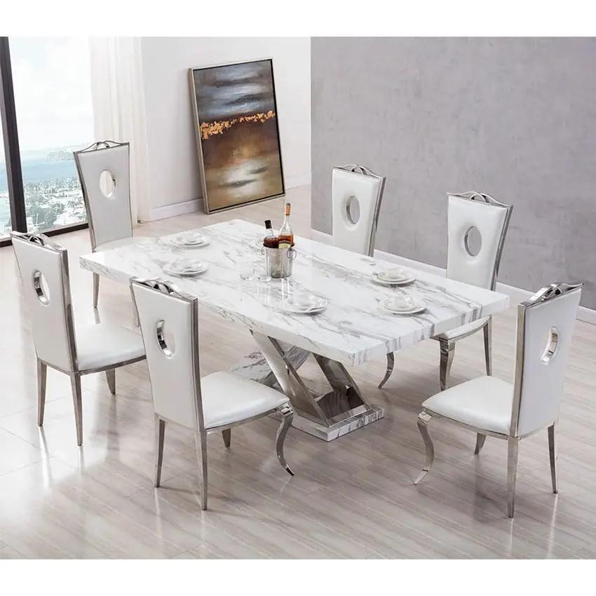 

    
Nature Stone With Marble Veneer Top Dining Table American Eagle DT-H030
