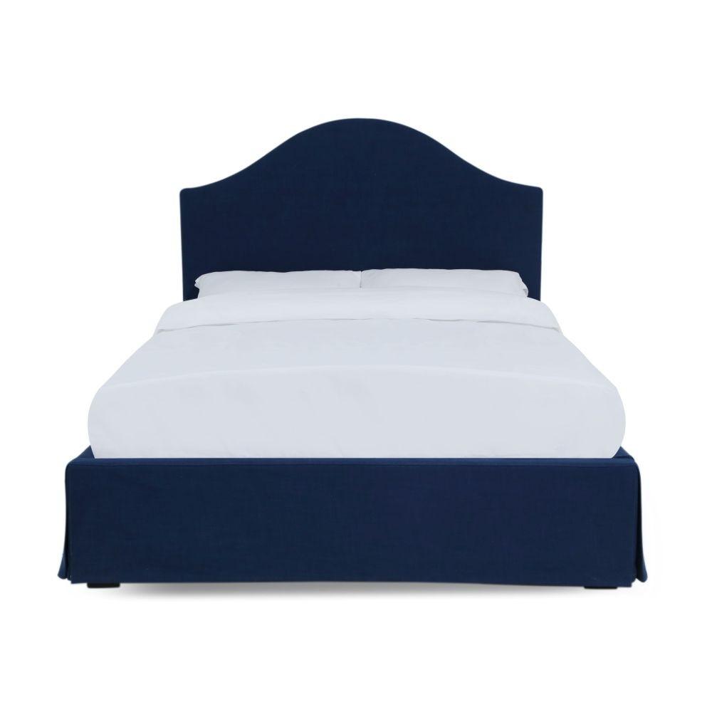 

    
Navy Blue Linen Blend Fabric CAL King Storage Bed SUR by Modus Furniture
