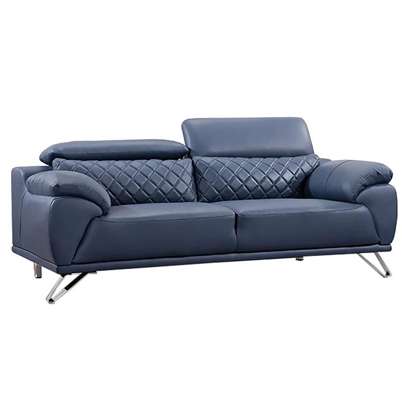 

    
Navy Blue Tufted Genuine Leather Sofa Set 3Pcs EK529-NB-SF American Eagle Modern
