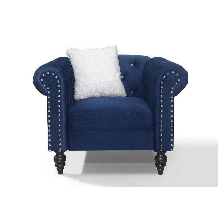 

    
Navy Blue Velvet Crystal Tufted Chair Set 2Pcs EMMA Galaxy Home Contemporary
