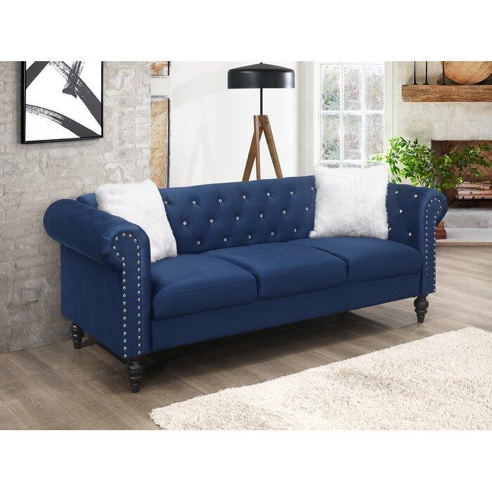 Contemporary, Modern Sofa EMMA GHF-808857729828 in Blue Fabric