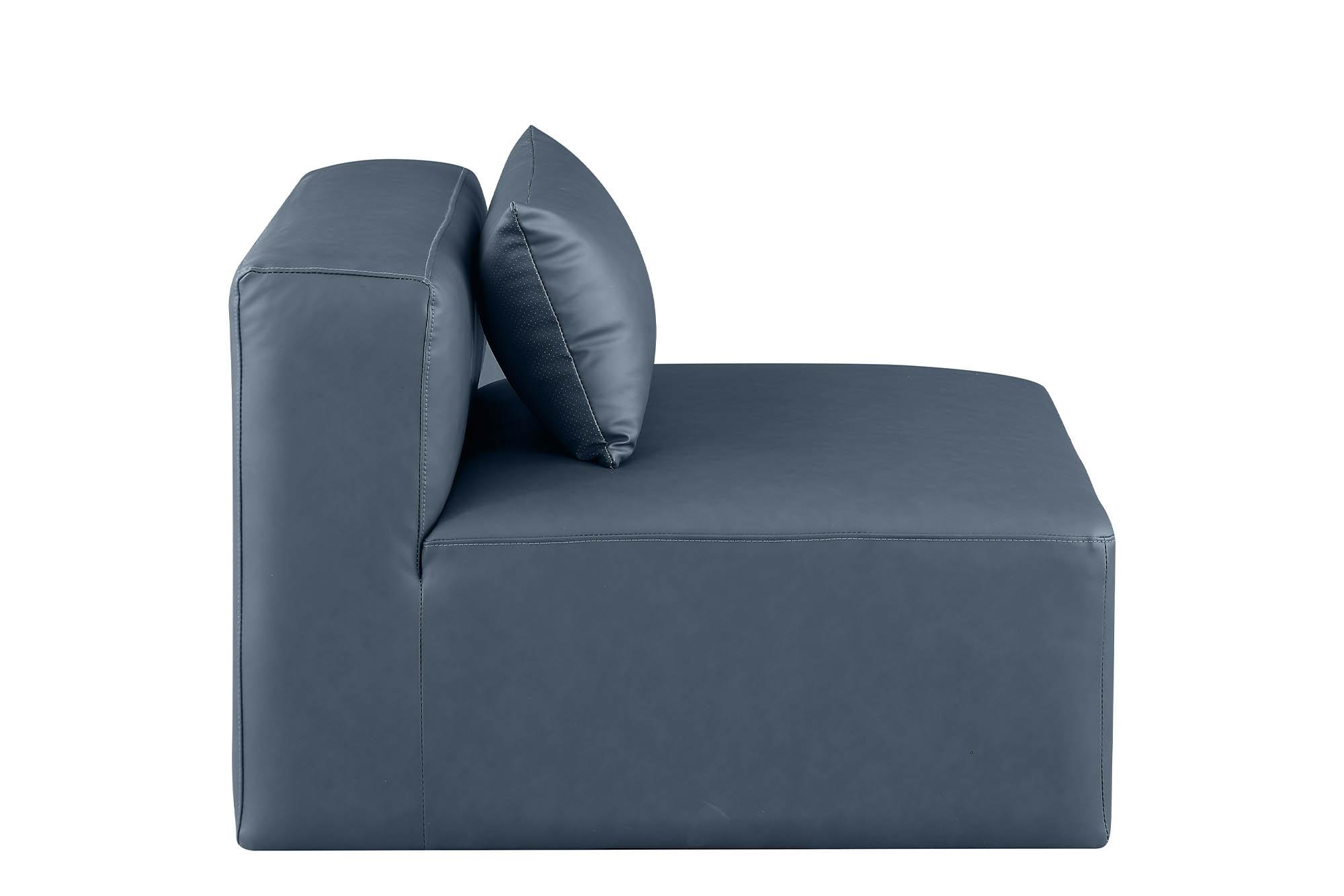 

        
Meridian Furniture CUBE 668Navy-Armless Armless Chair Navy Faux Leather 094308301419
