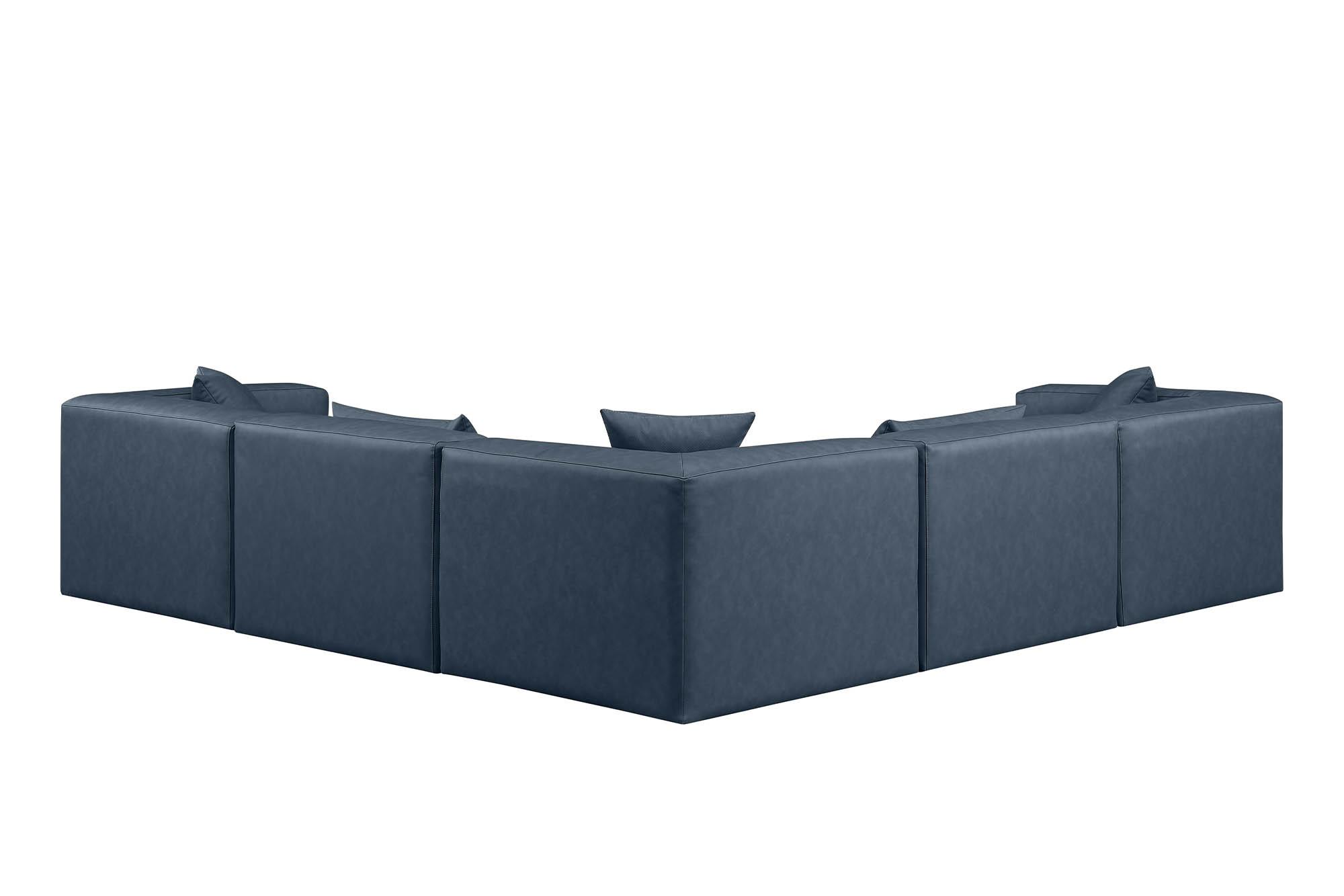 

        
Meridian Furniture CUBE 668Navy-Sec5C Modular Sectional Sofa Navy Faux Leather 094308318080
