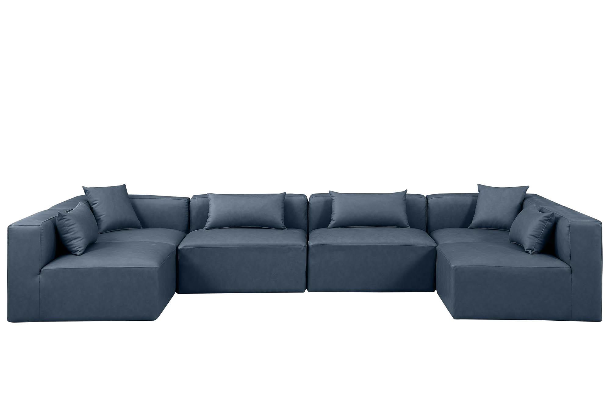

        
Meridian Furniture CUBE 668Navy-Sec6D Modular Sectional Sofa Navy Faux Leather 094308318134
