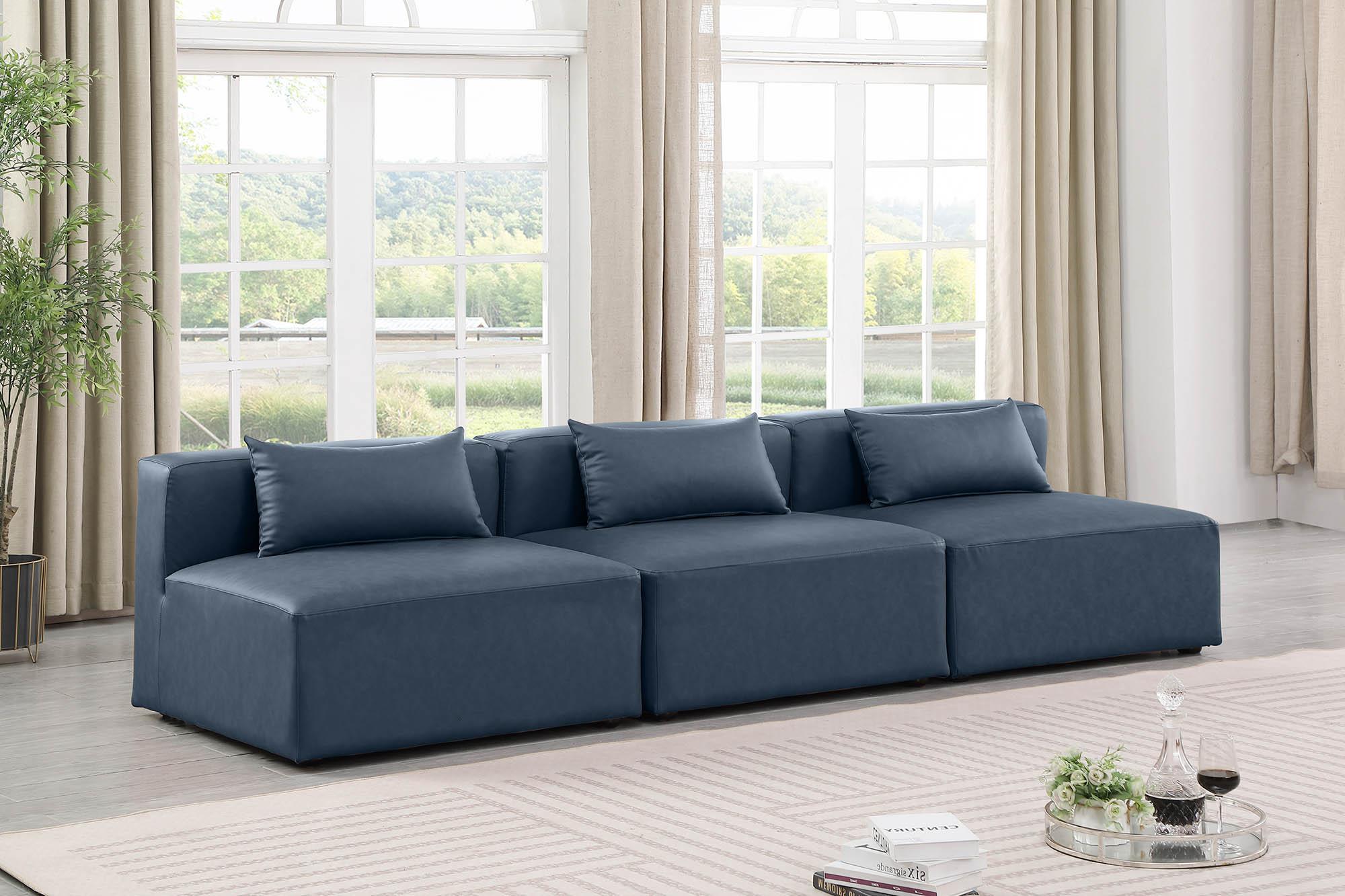 

    
Navy Faux Leather Modular Sofa CUBE 668Navy-S108A Meridian Contemporary
