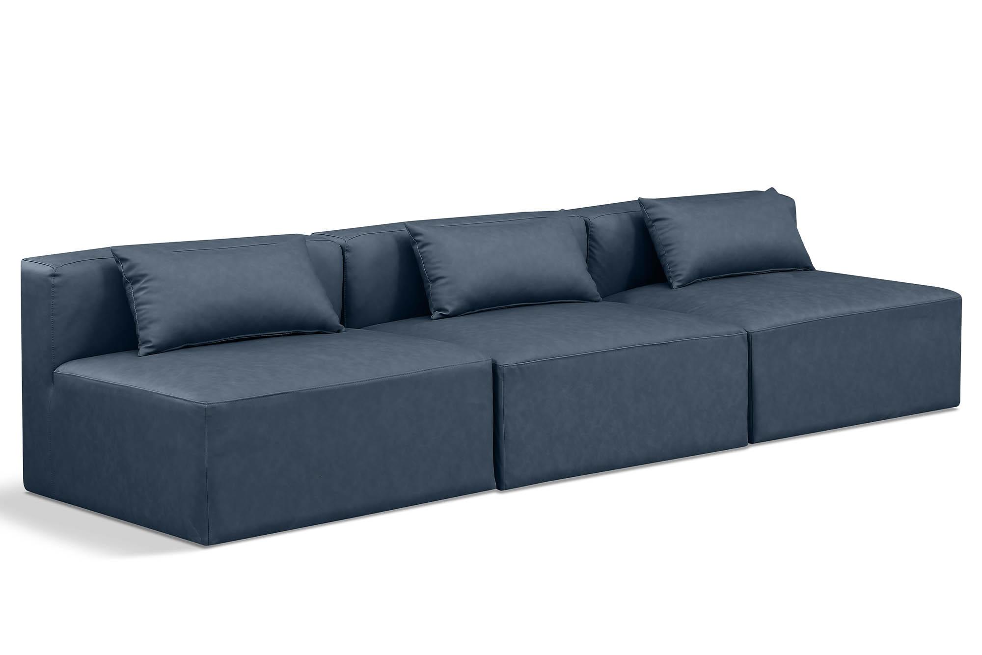 

    
Navy Faux Leather Modular Sofa CUBE 668Navy-S108A Meridian Contemporary
