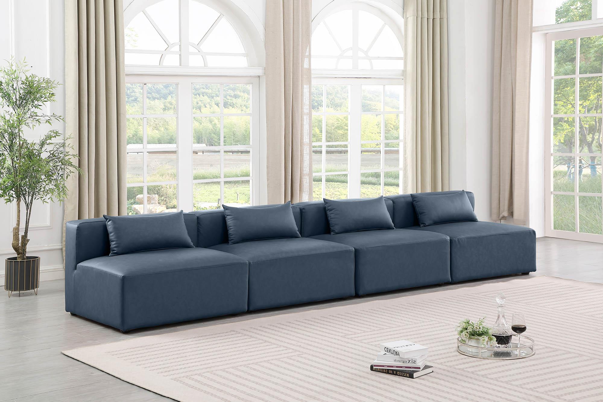 

    
Navy Faux Leather Modular Sofa CUBE 668Navy-S144A Meridian Contemporary
