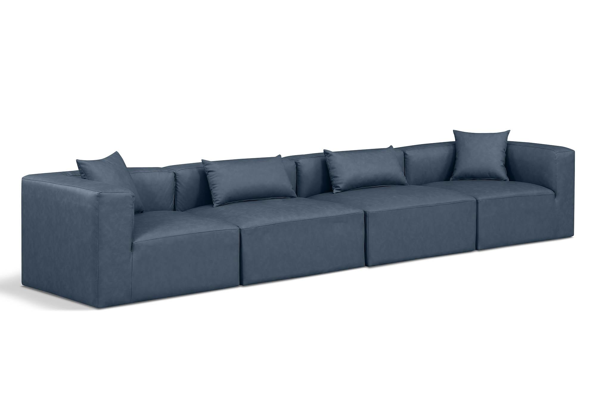 

    
Navy Faux Leather Modular Sofa CUBE 668Navy-S144B Meridian Contemporary
