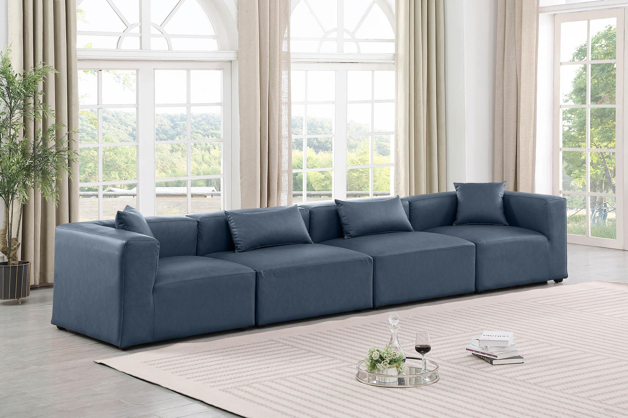 

    
Navy Faux Leather Modular Sofa CUBE 668Navy-S144B Meridian Contemporary
