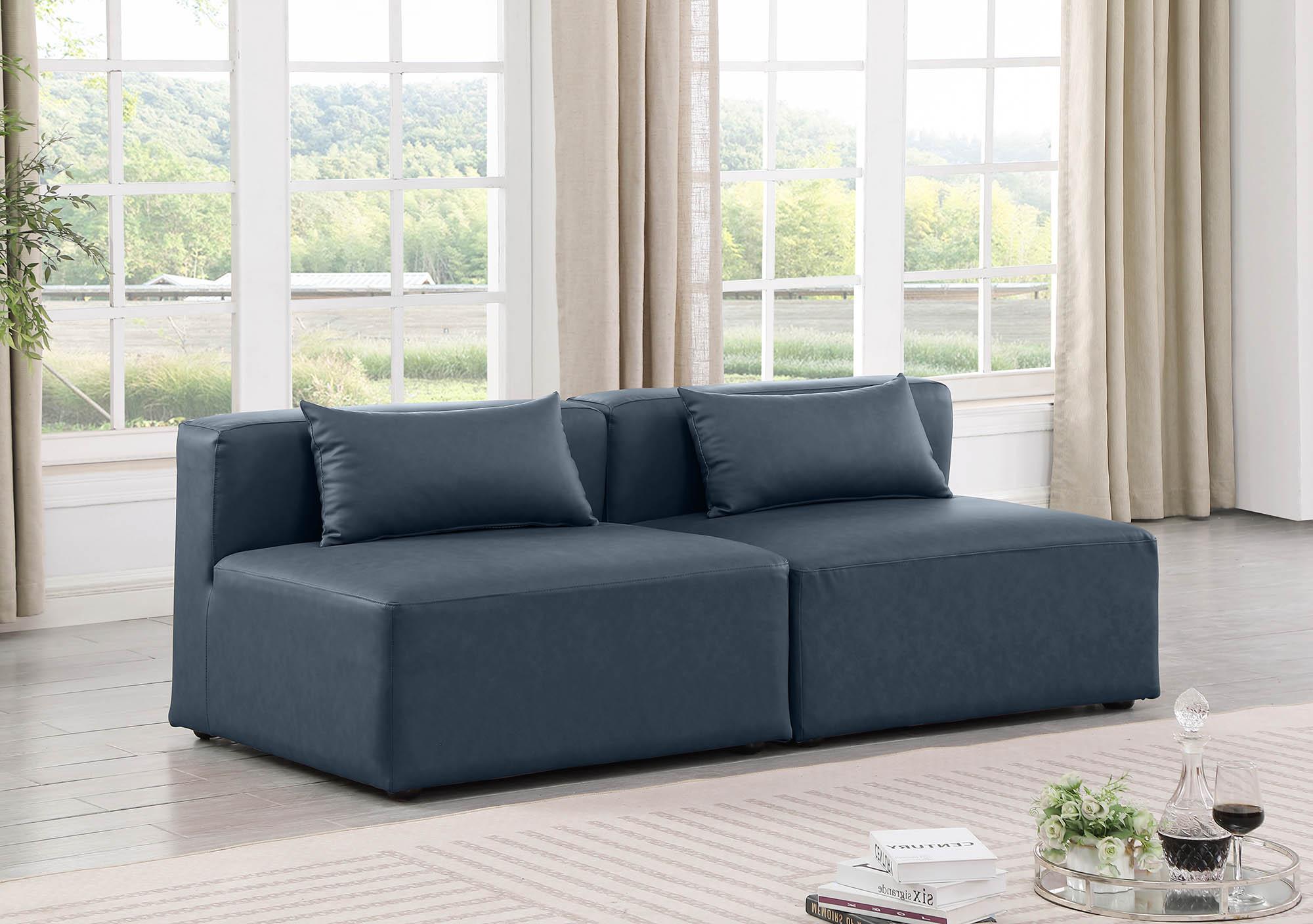 

    
Navy Faux Leather Modular Sofa CUBE 668Navy-S72A Meridian Contemporary
