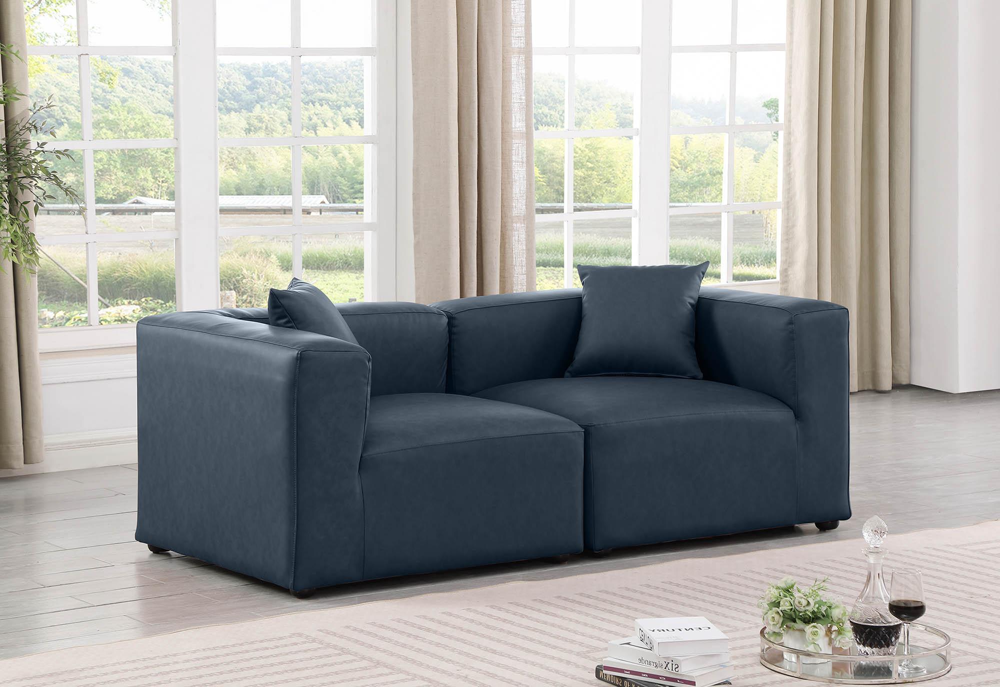 

    
Navy Faux Leather Modular Sofa CUBE 668Navy-S72B Meridian Contemporary
