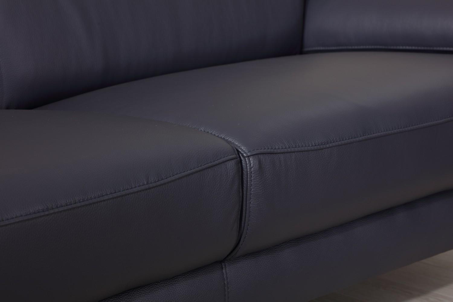 

    
 Order  Navy Genuine Italian Leather Sofa Set 3 Pcs Contemporary 727 Global United
