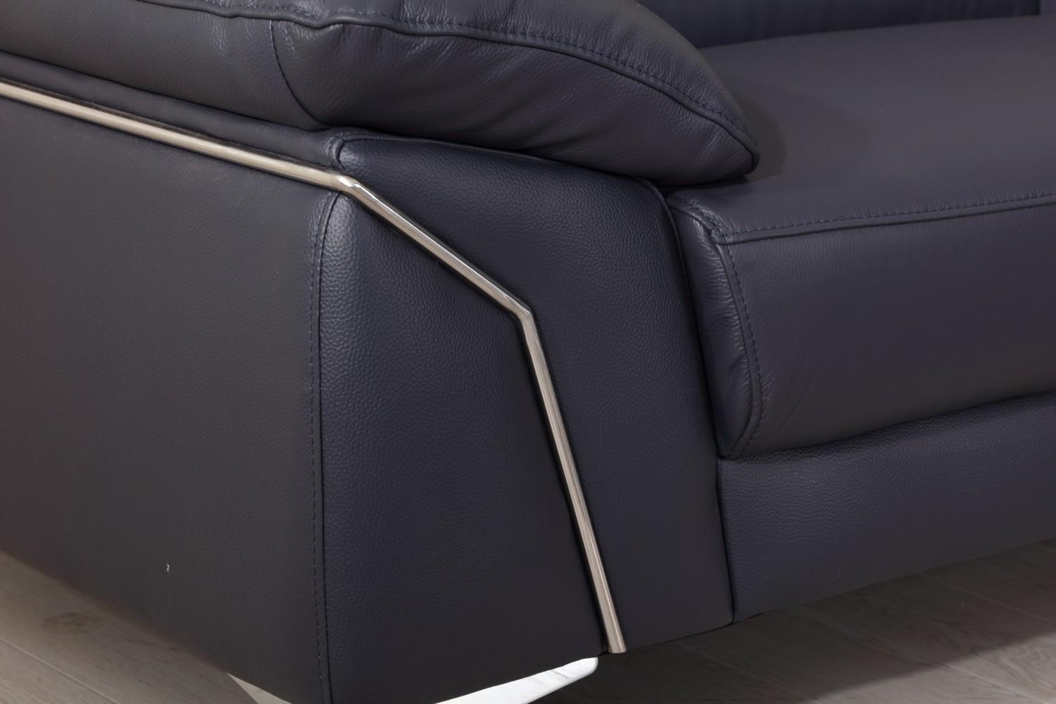 

    
 Shop  Navy Genuine Italian Leather Sofa Set 3 Pcs Contemporary 727 Global United

