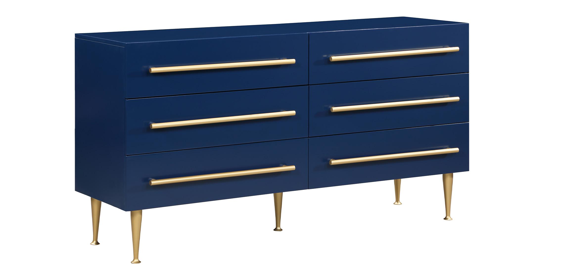 

    
Navy & Gold 6 Drawer Dresser MARISOL 8844Navy-D Meridian Contemporary Modern
