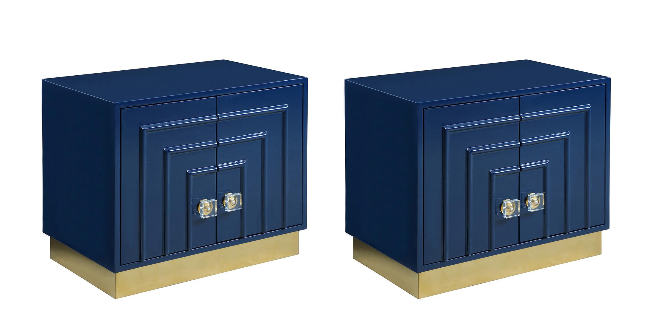 

    
Navy Lacquer & Gold Nightstand Set 2Pcs COSMOPOLITAN 841 Meridian Contemporary
