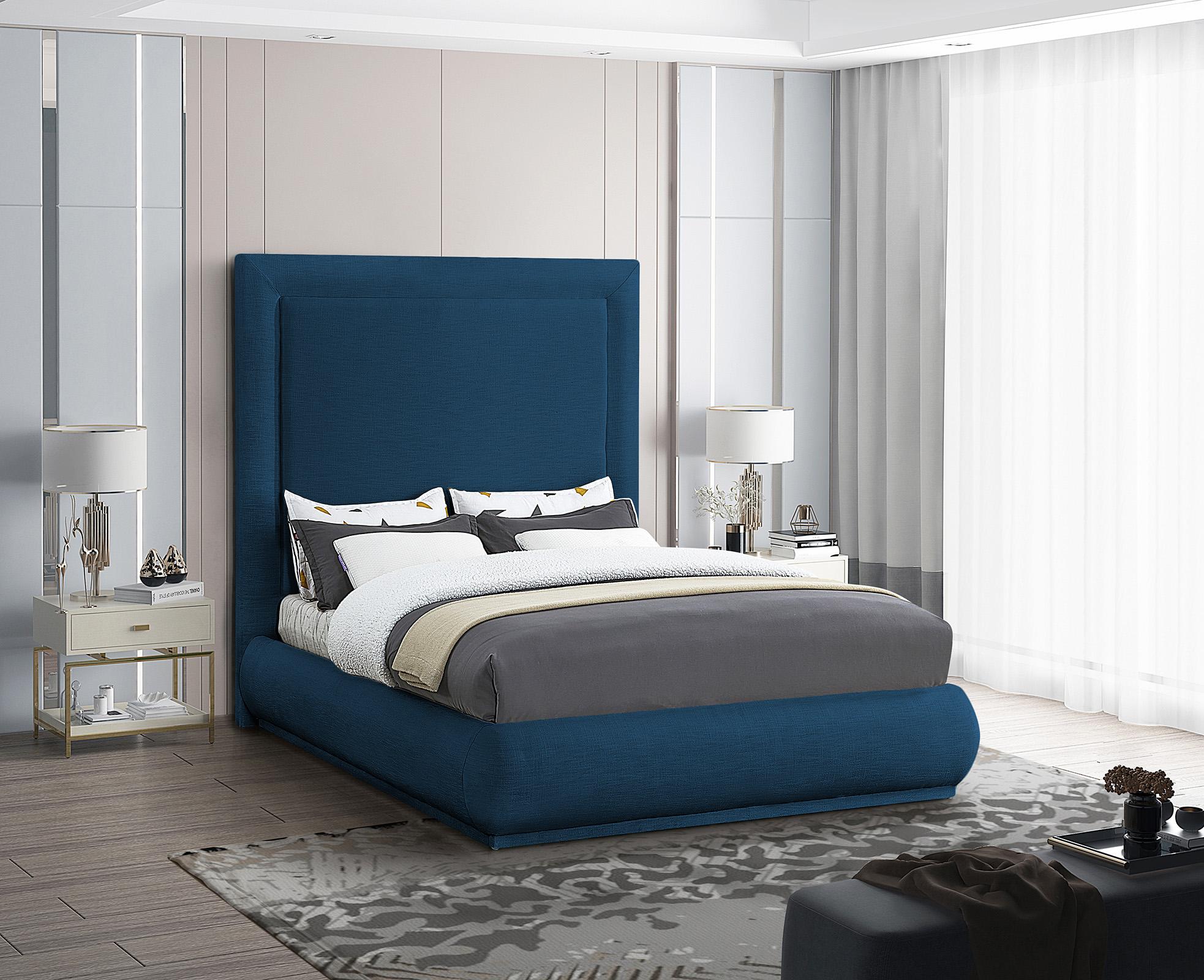 

    
Navy Linen King Bed BROOKE BrookeNavy-K Meridian Contemporary Modern
