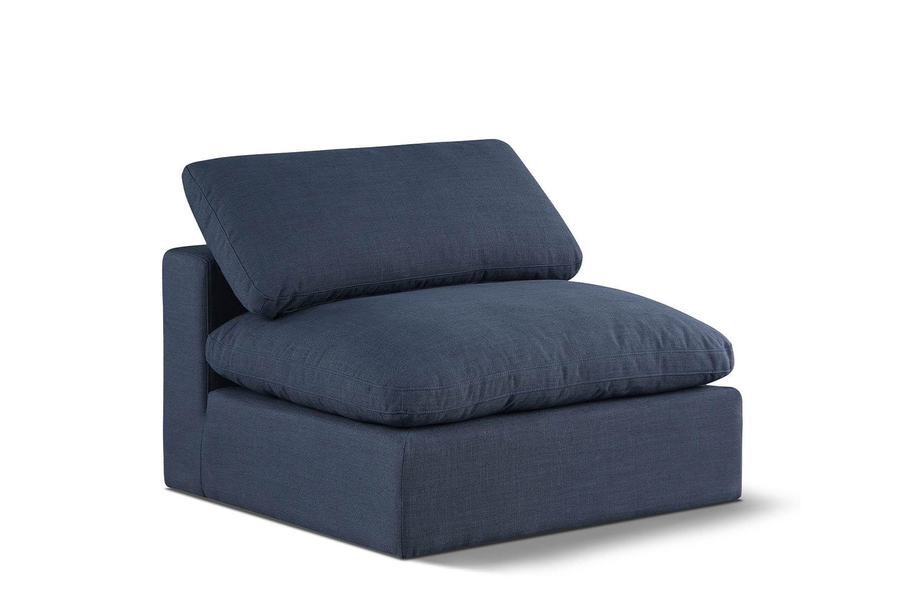 Contemporary, Modern Armless Chair 187Navy-Armless 187Navy-Armless in Navy Linen