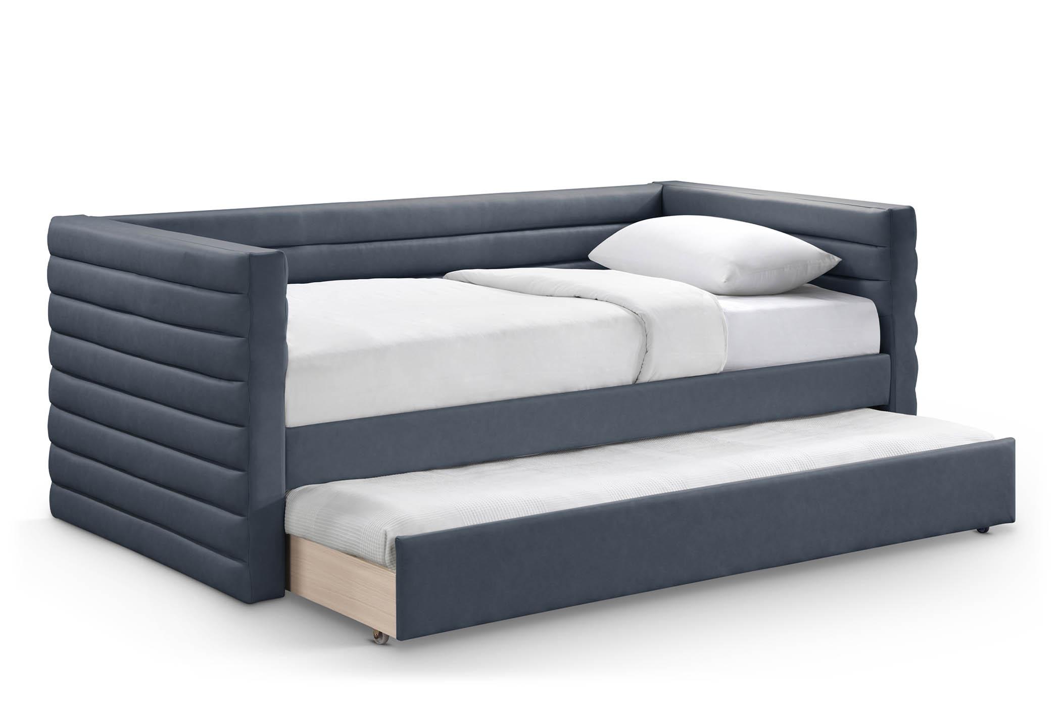 Contemporary, Modern Daybed BeverlyNavy-T BeverlyNavy-T in Navy Faux Leather