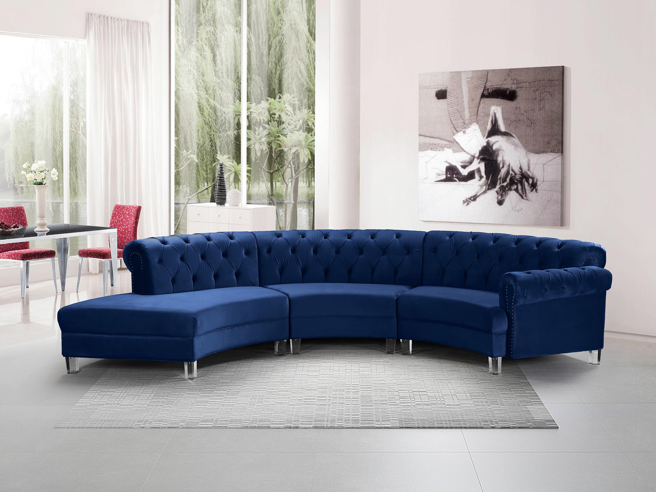 

    
697Navy-Sec-3PC Meridian Furniture Sectional Sofa
