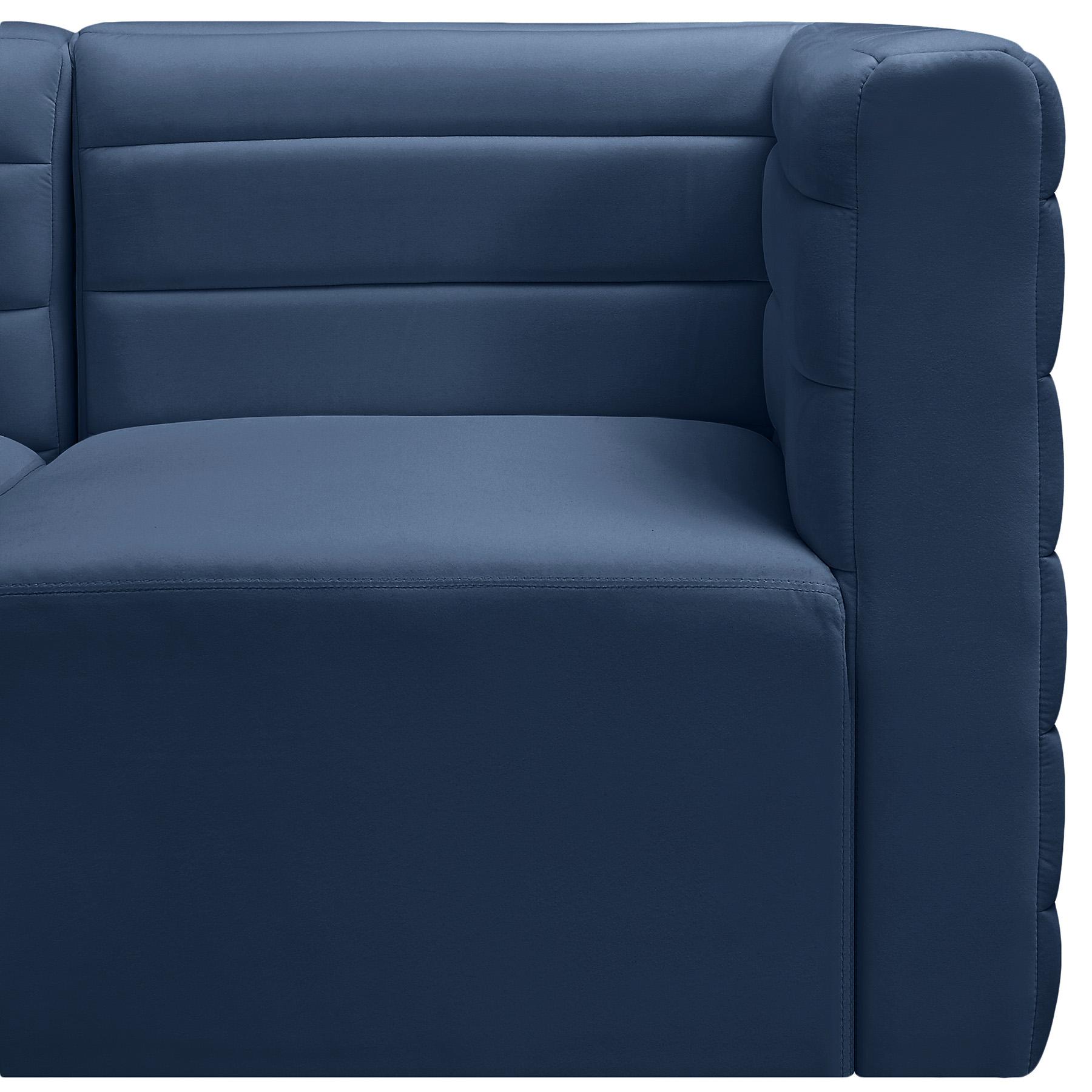 

    
 Order  Navy Velvet Modular Comfort Sofa Quincy 677Navy-S126 Meridian Contemporary
