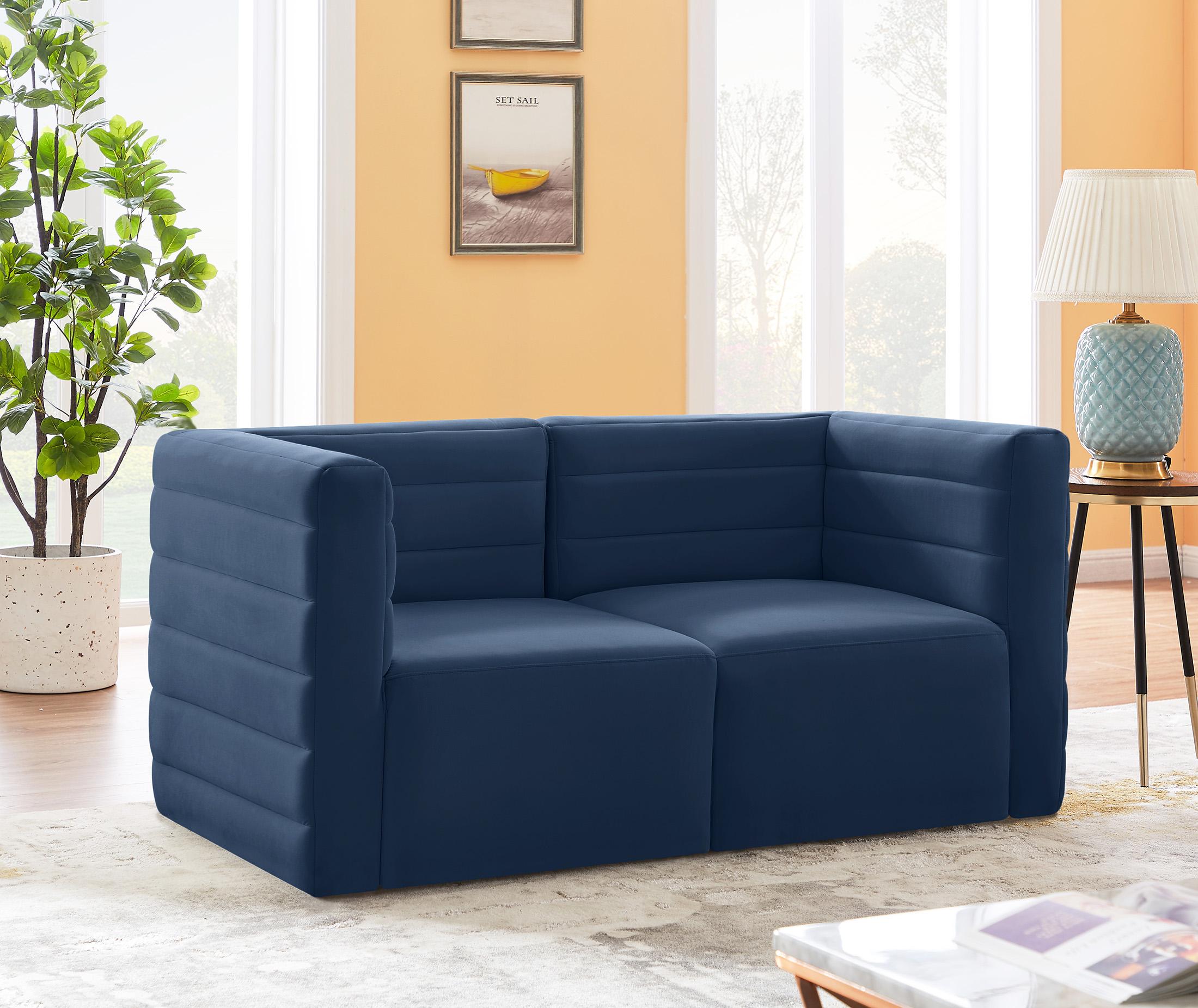

    
Navy Velvet Modular Comfort Sofa Quincy 677Navy-S63 Meridian Contemporary
