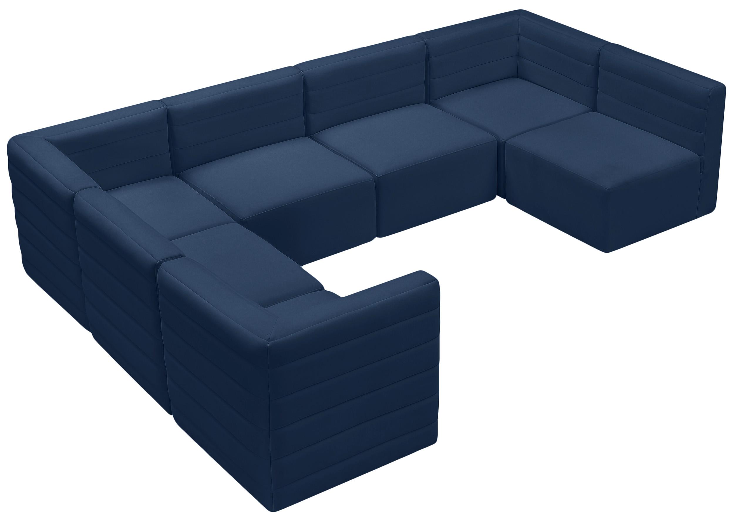 Meridian Furniture Quincy 677Navy-Sec7A Modular Sectional Sofa