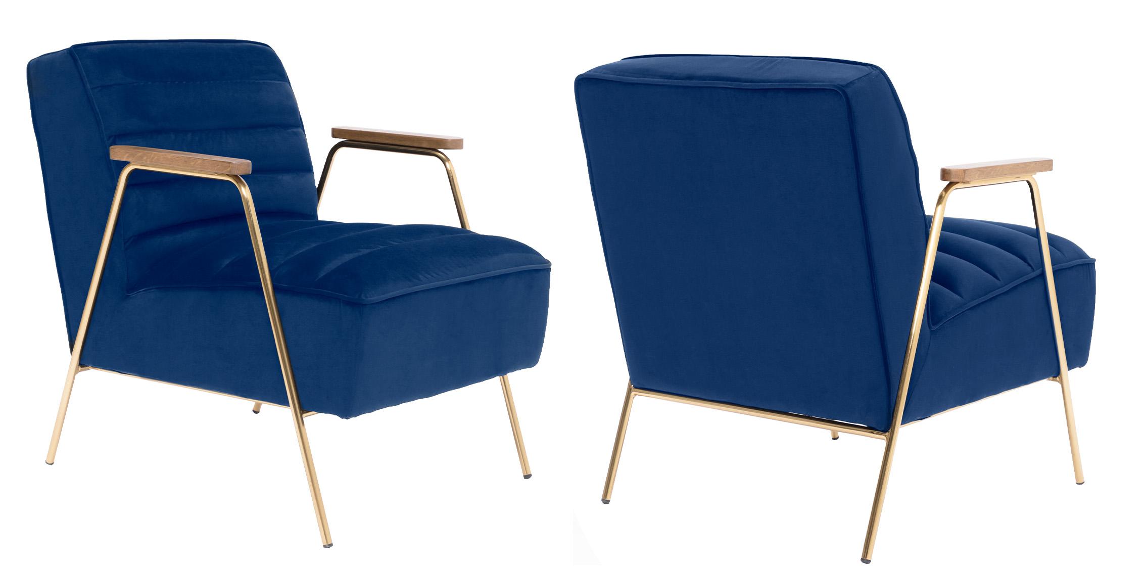 

    
Navy Velvet Accent Chair Set 2Pcs WOODFORD 521Navy Meridian Contemporary Modern

