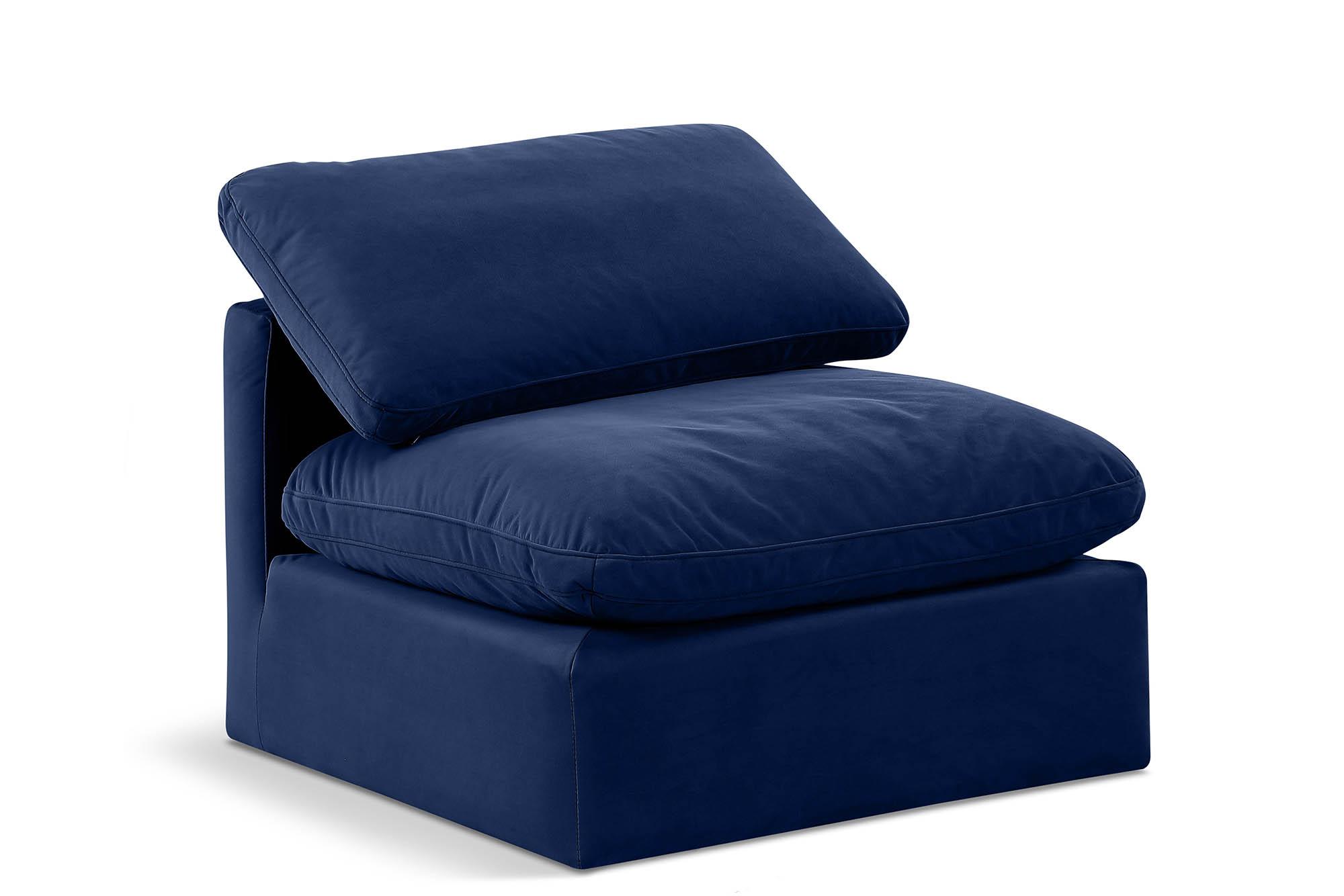 Contemporary, Modern Armless Chair INDULGE 147Navy-Armless 147Navy-Armless in Navy Velvet