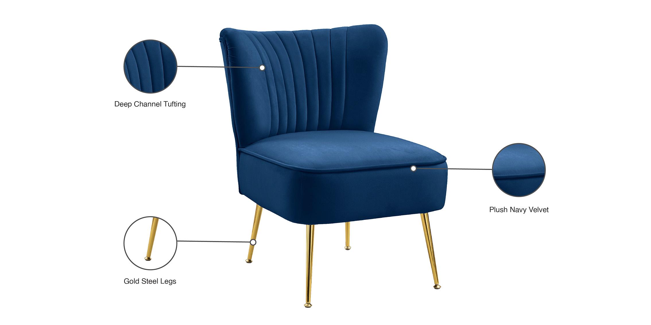 

        
Meridian Furniture TESS 504Navy Accent Chair Navy Velvet 753359800028
