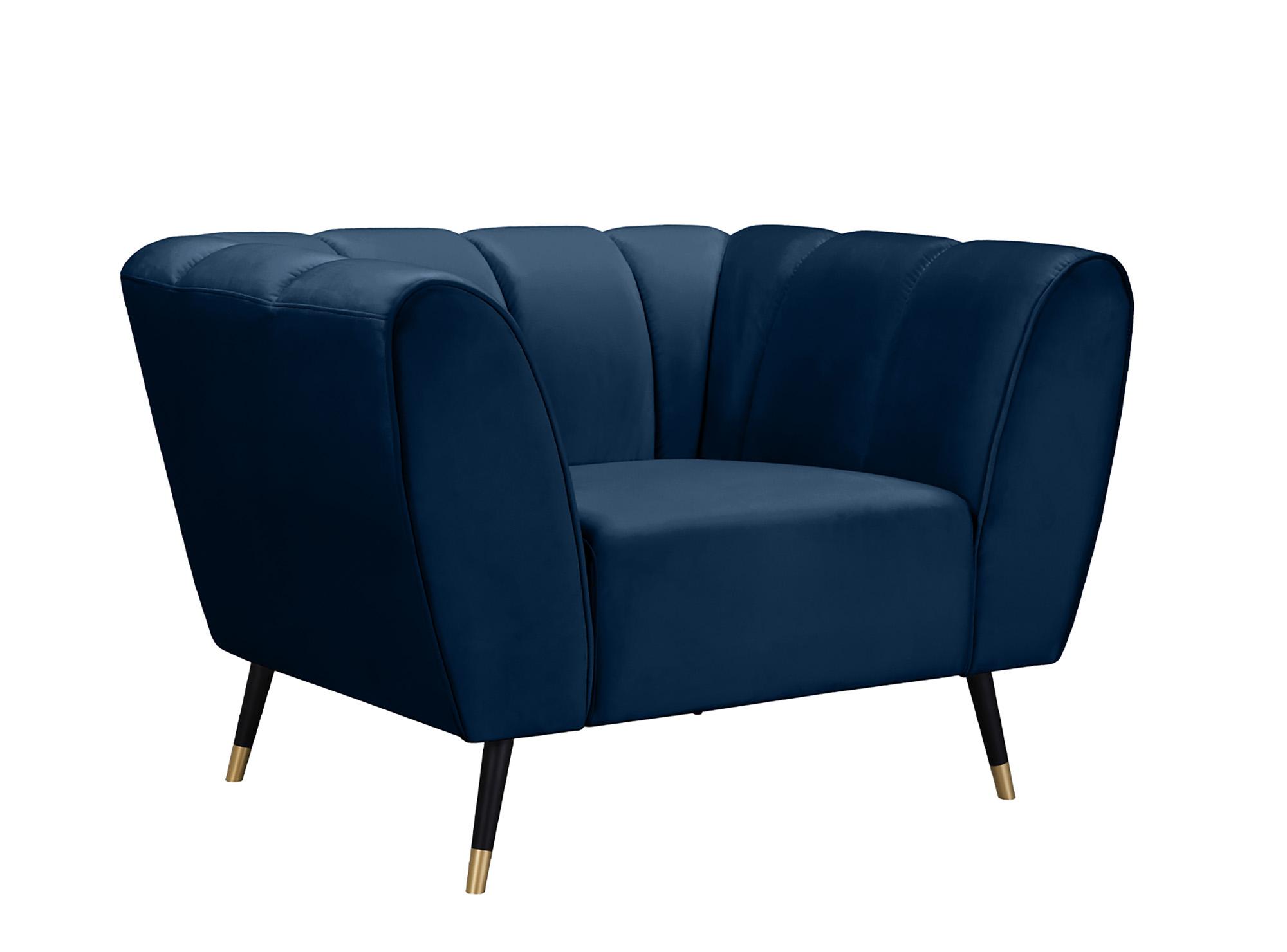 

    
Navy Velvet Channel Tufted Arm Chair BEAUMONT 626Navy-C Meridian Contemporary
