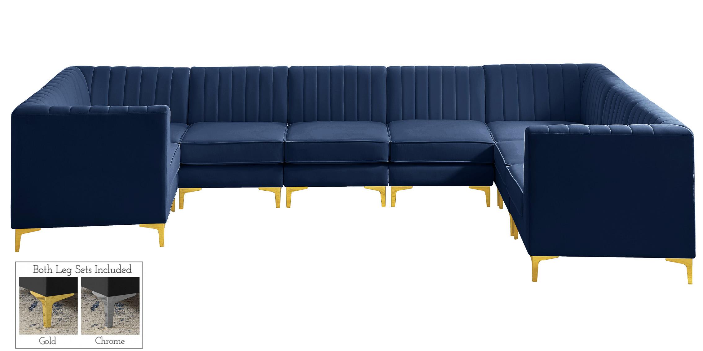 

        
Meridian Furniture ALINA 604Navy-Sec8C Modular Sectional Sofa Navy Velvet 94308259048
