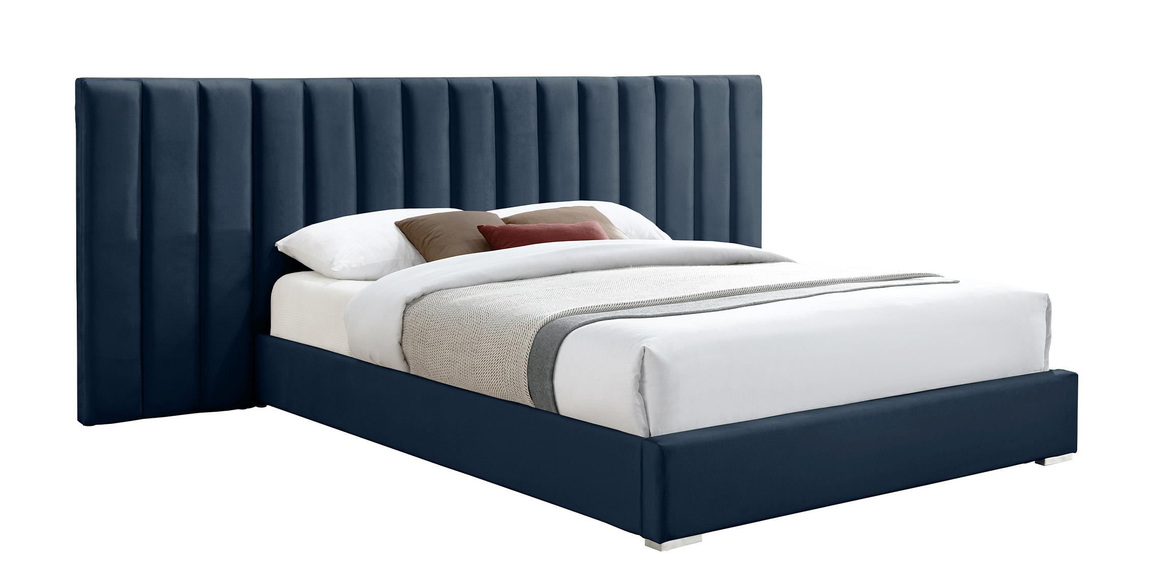 

    
Navy Velvet Channel Tufted Queen Bed PABLO PabloNavy-Q Meridian Contemporary
