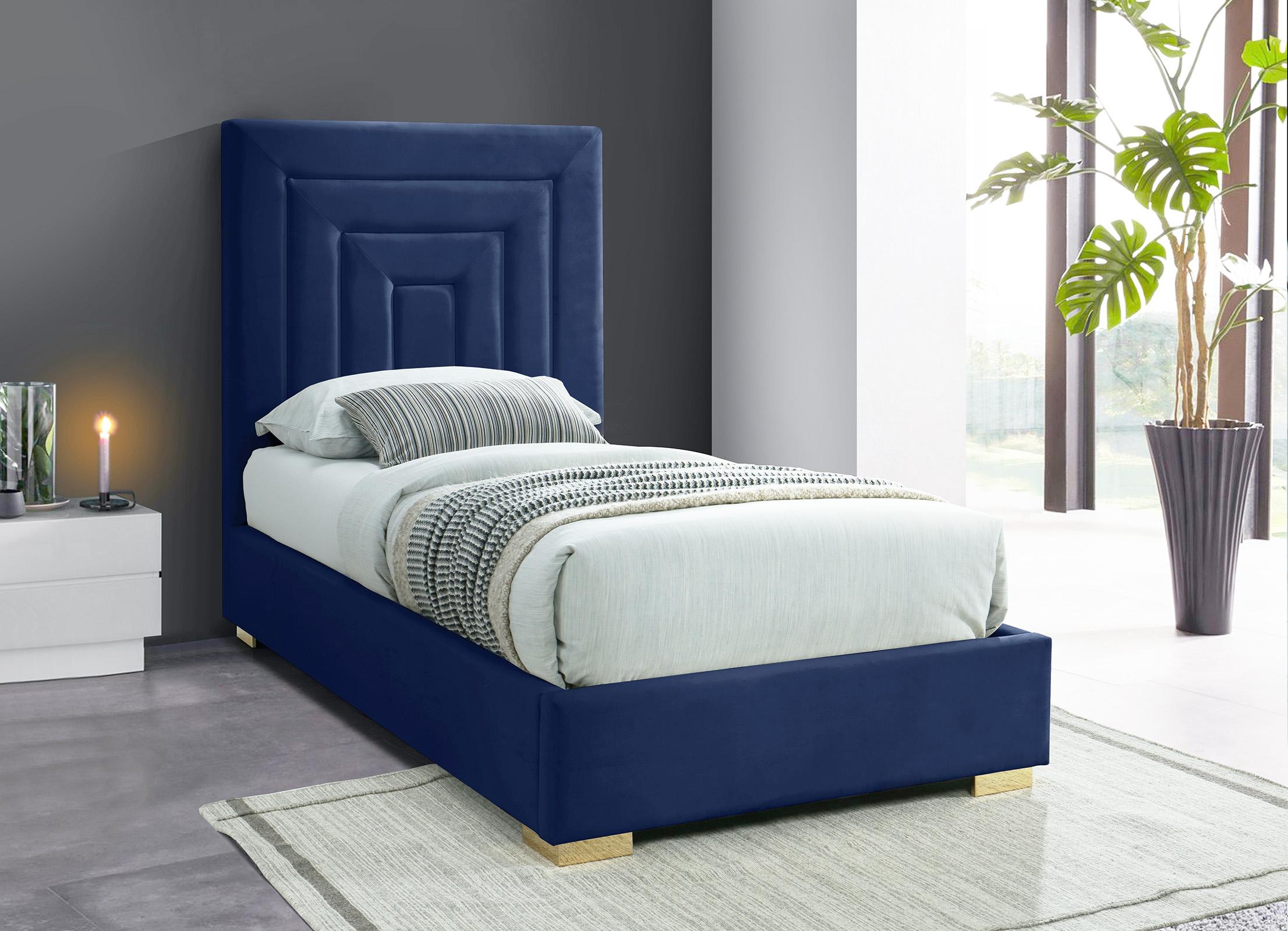 

    
Navy Velvet Channel Tufted Twin Bed NORA NoraNavy-T Meridian Modern
