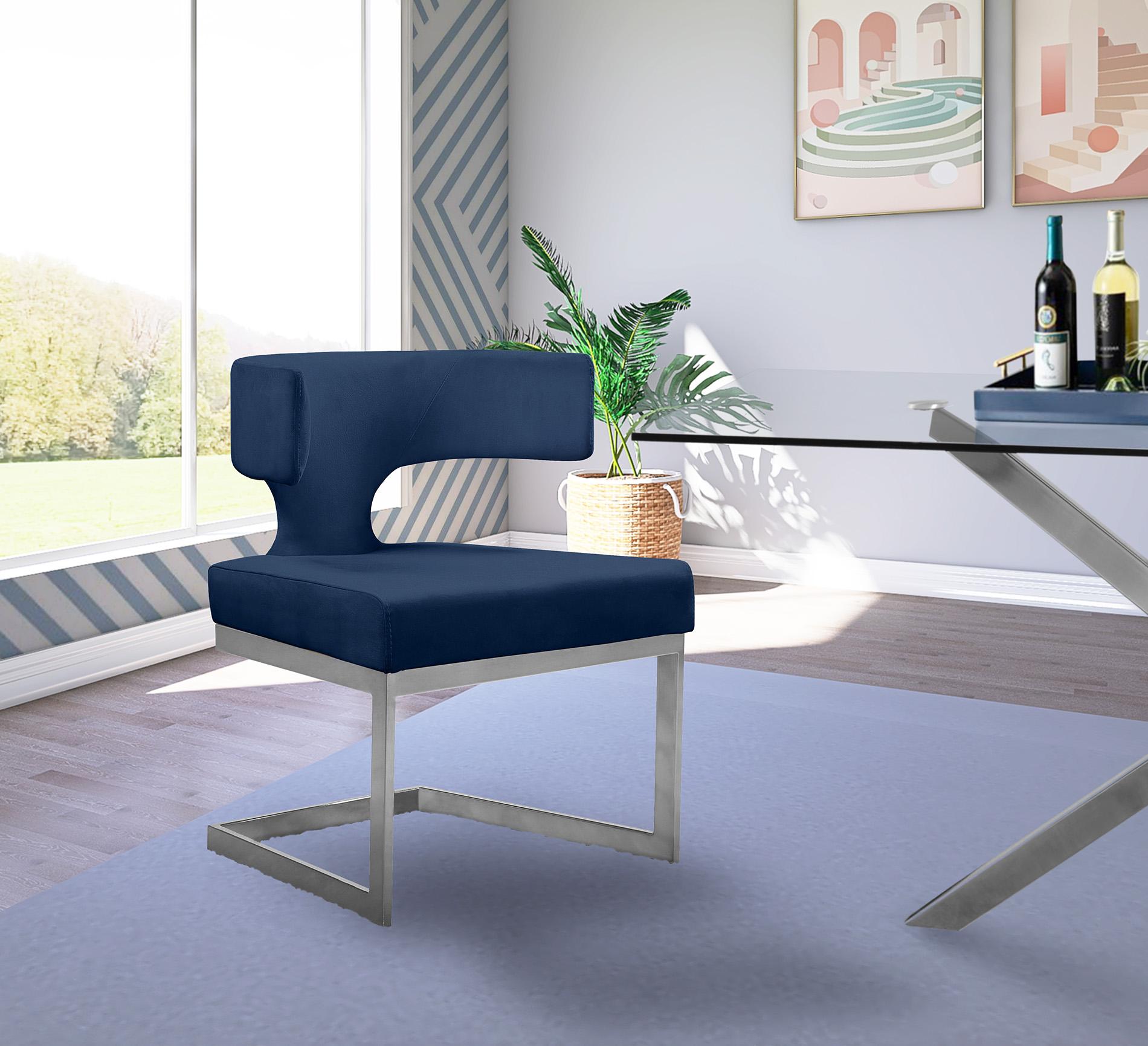 

        
Meridian Furniture ALEXANDRA 954Navy-C Dining Chair Set Chrome/Navy Velvet 753359807157
