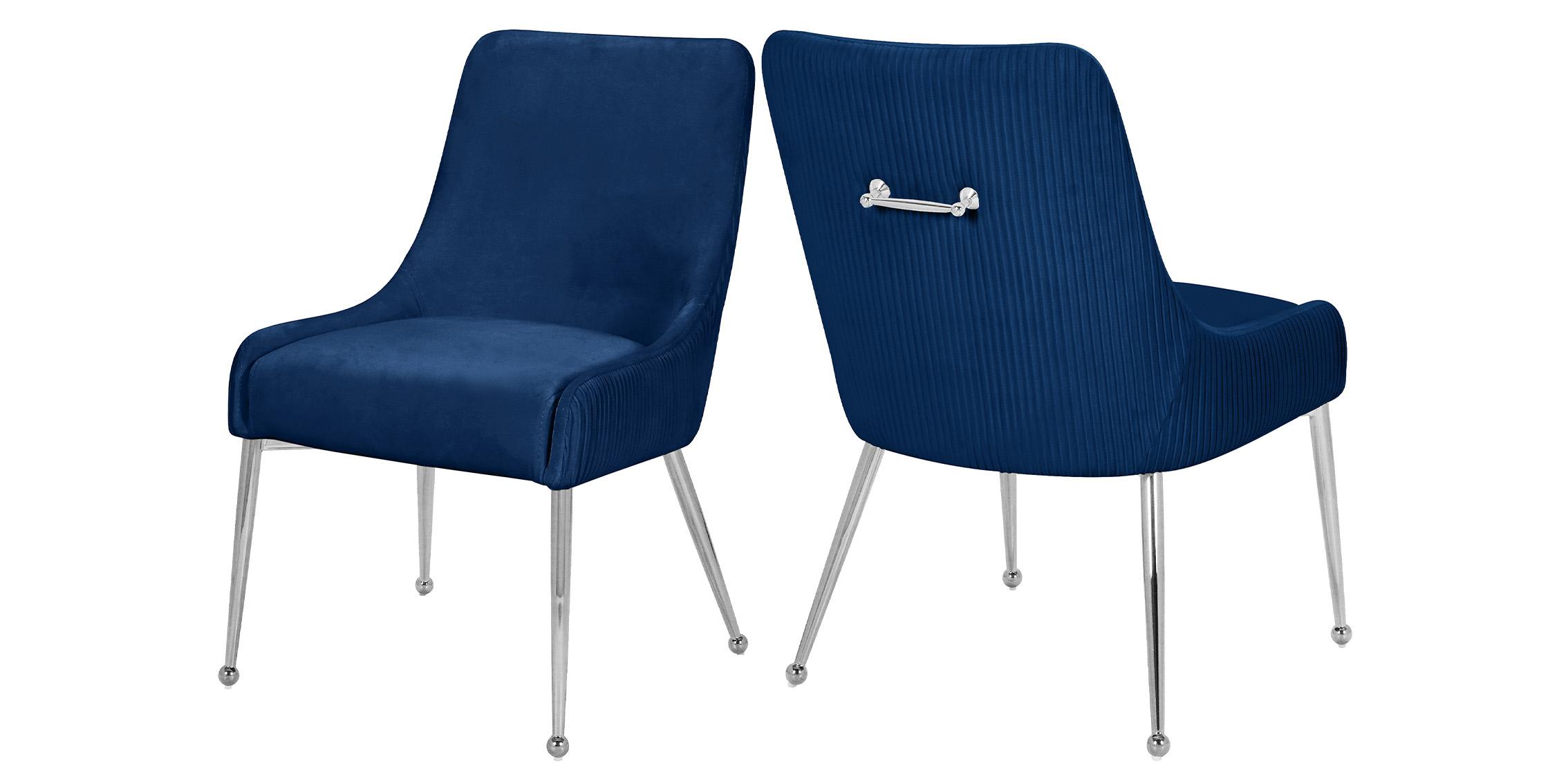 

    
Navy Velvet & Chrome Dining Chair Set 2Pcs ACE 856Navy Meridian Contemporary
