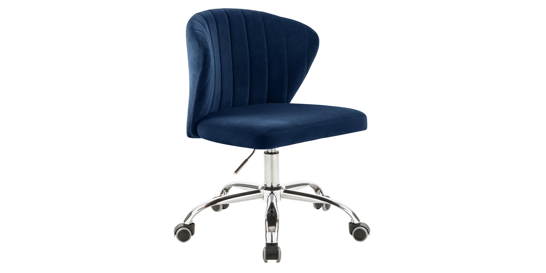 Contemporary, Modern Office Chair FINLEY 166Navy 166Navy in Chrome, Navy Fabric