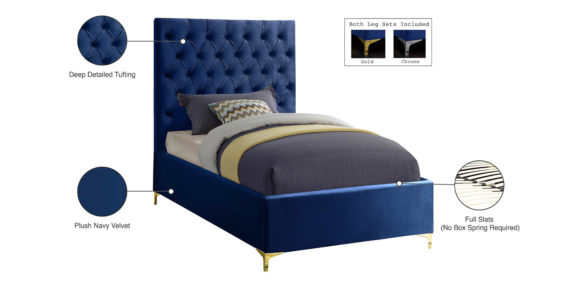 

        
Meridian Furniture CRUZ Navy-T Platform Bed Navy Velvet 704831404951
